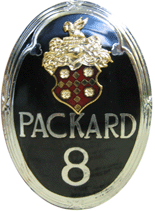 33-39  PACKARD STD 8 CRNK HOLE COV/ RADIATOR SHELL MEDALLION